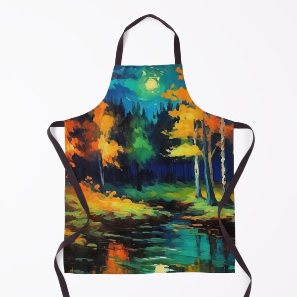 Item preview, Vintage Impressionist Landscape: Forest River at Night | Impressionism | Landscape Artwork designed and sold by UnhingedBird.
