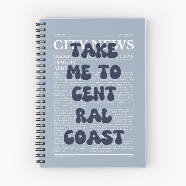 Item preview, "Take Me to Central Coast" – Australia, Elegant Newspaper-Style Design designed and sold by RM-Journey.