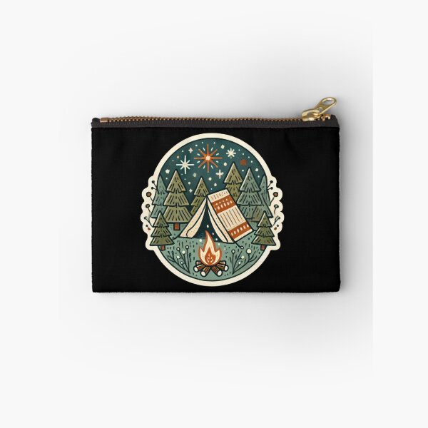 Item preview, Cozy winter camping scene with tent and campfire designed and sold by carries-anatomy.