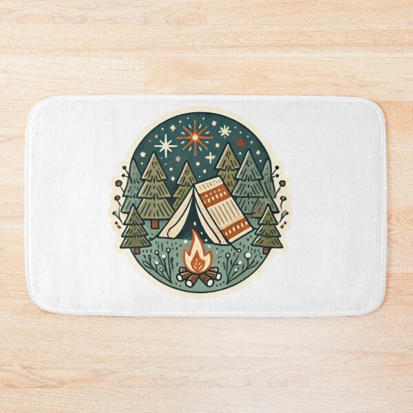 Item preview, Cozy winter camping scene with tent and campfire designed and sold by carries-anatomy.