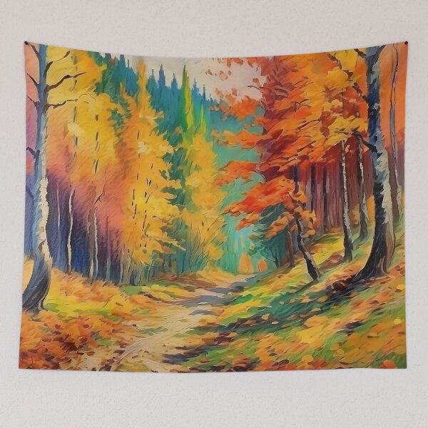 Item preview, Vintage Impressionist Landscape: Forest Path in Autumn | Impressionism | Landscape Artwork designed and sold by UnhingedBird.