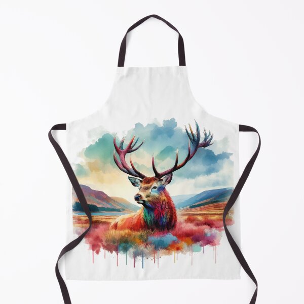 Item preview, Scottish Highland Stag Colorful Watercolor designed and sold by MaedK.