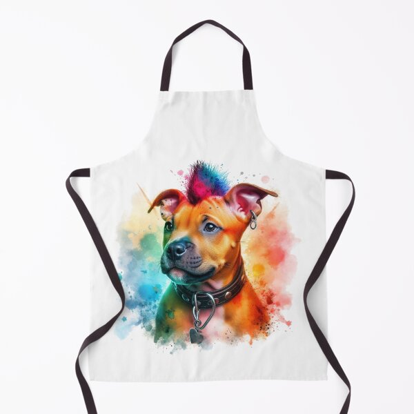 Item preview, Colorful Punk Rocker Cute Staffy Puppy Watercolor designed and sold by MaedK.