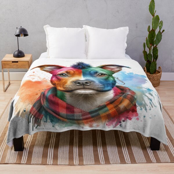 Item preview, Colorful Punk Rocker Cute Staffy Puppy Watercolor designed and sold by MaedK.