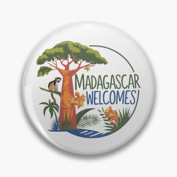 Item preview, Madagascar Welcomes Flag Map Lemurs, baobabs, Tsingy designed and sold by AnimalsDH305.