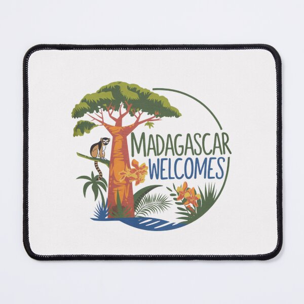 Item preview, Madagascar Welcomes Flag Map Lemurs, baobabs, Tsingy designed and sold by AnimalsDH305.