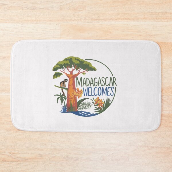 Item preview, Madagascar Welcomes Flag Map Lemurs, baobabs, Tsingy designed and sold by AnimalsDH305.