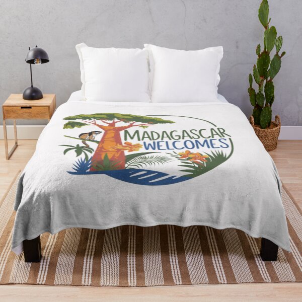 Item preview, Madagascar Welcomes Flag Map Lemurs, baobabs, Tsingy designed and sold by AnimalsDH305.