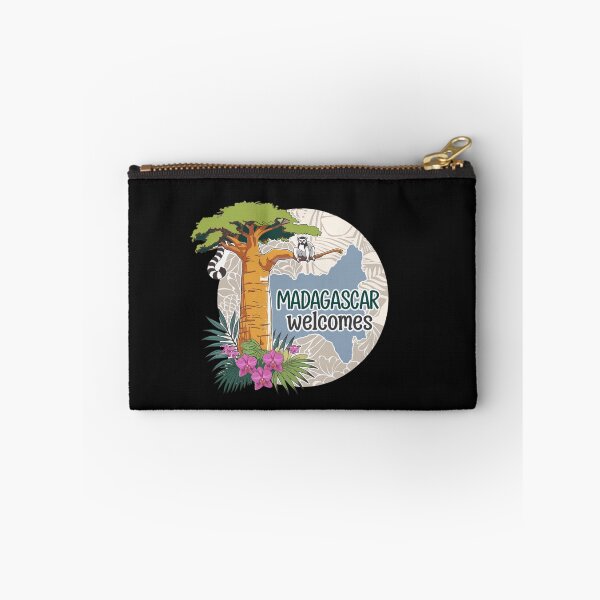Item preview,  Madagascar Welcomes Flag Map Lemurs, baobabs, Tsingy designed and sold by AnimalsDH305.