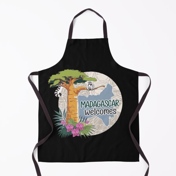 Item preview, Madagascar Welcomes Flag Map Lemurs, baobabs, Tsingy designed and sold by AnimalsDH305.