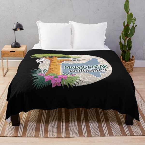 Item preview,  Madagascar Welcomes Flag Map Lemurs, baobabs, Tsingy designed and sold by AnimalsDH305.