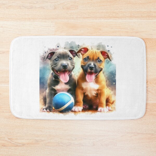 Item preview, Cute Staffy Puppies Best Friends with Ball designed and sold by MaedK.