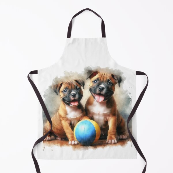 Item preview, Cute Staffy Puppies Best Friends with Ball designed and sold by MaedK.
