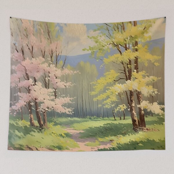 Item preview, Vintage Impressionist Landscape: Forest Path in Spring | Impressionism | Landscape Artwork designed and sold by UnhingedBird.