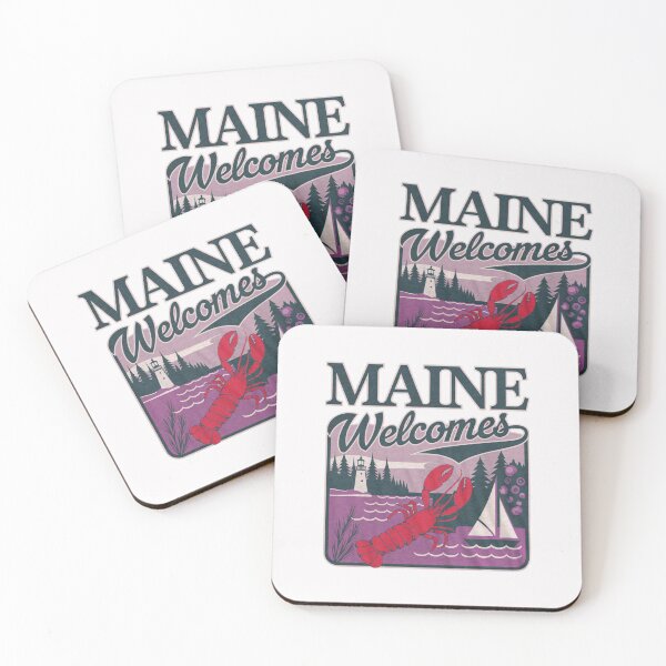 Item preview, Maine Welcomes Flag Map Lighthouses, lobsters, Atlantic  designed and sold by AnimalsDH305.