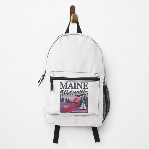 Item preview, Maine Welcomes Flag Map Lighthouses, lobsters, Atlantic designed and sold by AnimalsDH305.