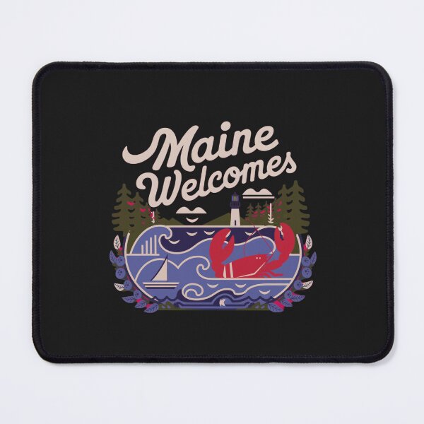 Item preview, Maine Welcomes Flag Map Lighthouses, lobsters, Atlantic designed and sold by AnimalsDH305.