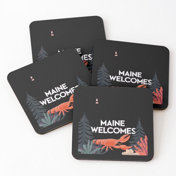Item preview, Maine Welcomes Flag Map Lighthouses, lobsters, Atlantic  designed and sold by AnimalsDH305.