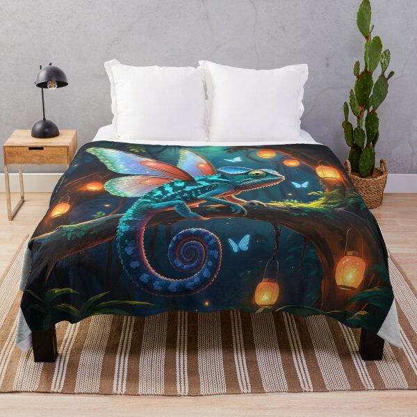 Item preview, Enchanted Chameleon: Butterfly Wings in a Magical Forest designed and sold by Leader Designer.