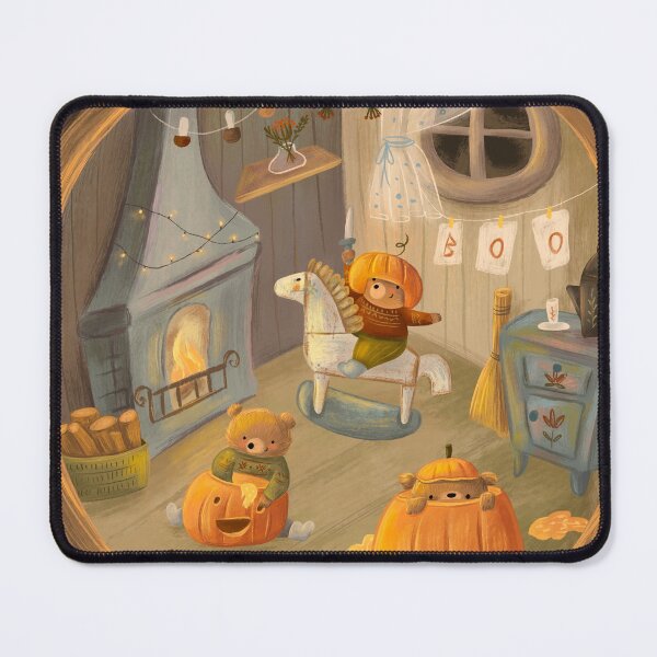 Item preview, Halloween party with cute little bears having fun preparing for halloween designed and sold by volhakaliaha.