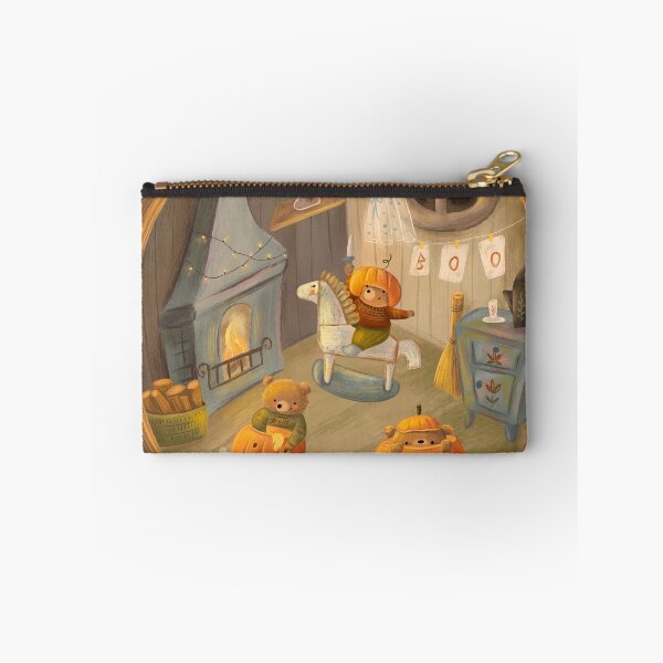 Item preview, Halloween party with cute little bears having fun preparing for halloween designed and sold by volhakaliaha.