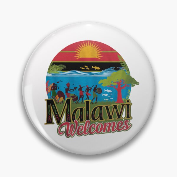 Item preview, Malawi Welcomes Flag Map Lake Malawi, cichlid fish, designed and sold by AnimalsDH305.