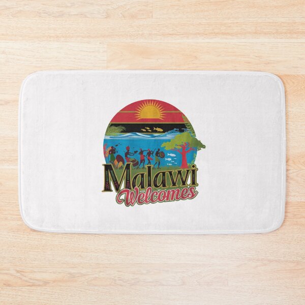 Item preview, Malawi Welcomes Flag Map Lake Malawi, cichlid fish, designed and sold by AnimalsDH305.