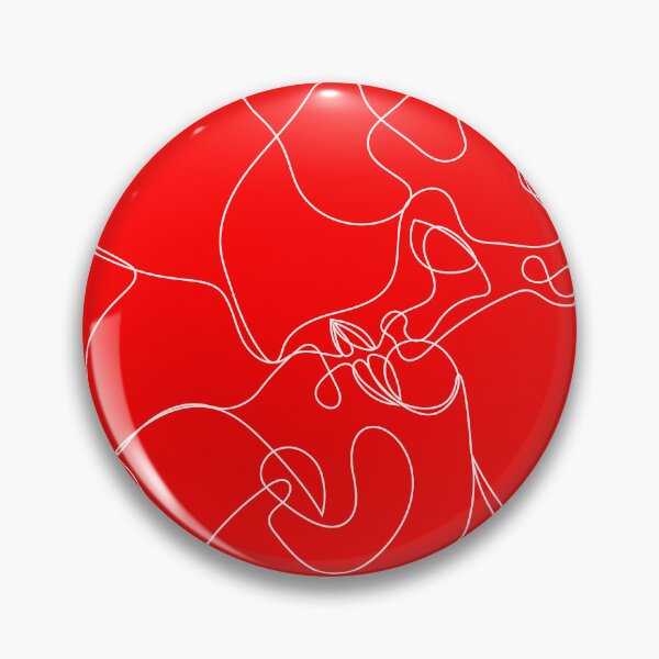 Item preview, Two lovers faces kissing, continuous line technique designed and sold by EyeMFlatBoard.