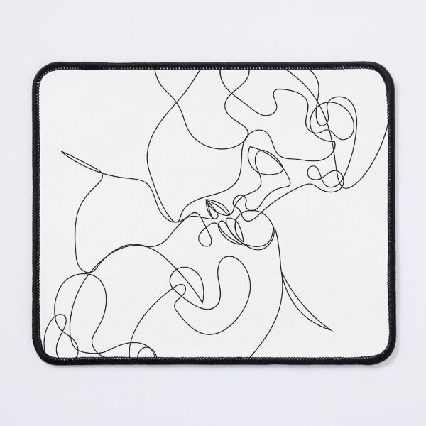 Item preview, Two lovers faces kissing, continuous line technique designed and sold by EyeMFlatBoard.