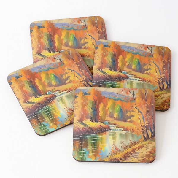 Item preview, Vintage Impressionist Landscape: Forest Rivulet with a Tiny Waterfall in Autumn | Impressionism | Landscape Artwork designed and sold by UnhingedBird.