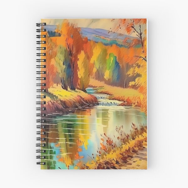 Item preview, Vintage Impressionist Landscape: Forest Rivulet with a Tiny Waterfall in Autumn | Impressionism | Landscape Artwork designed and sold by UnhingedBird.