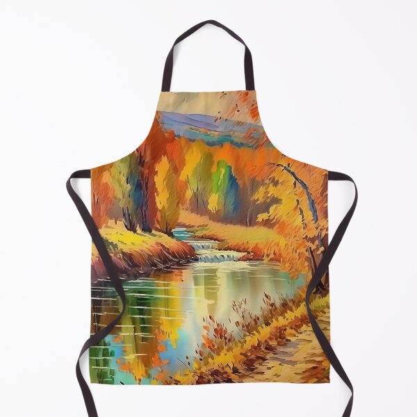 Item preview, Vintage Impressionist Landscape: Forest Rivulet with a Tiny Waterfall in Autumn | Impressionism | Landscape Artwork designed and sold by UnhingedBird.