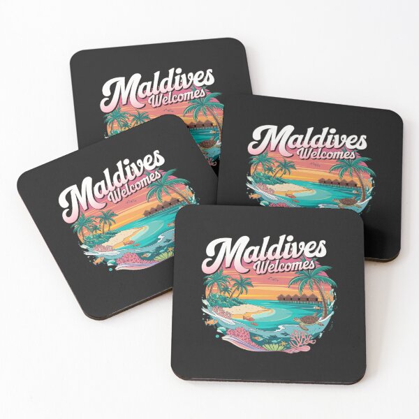 Item preview, Maldives Welcomes Flag Map Atolls, turquoise water designed and sold by AnimalsDH305.