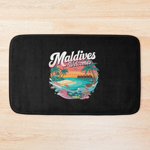 Item preview, Maldives Welcomes Flag Map Atolls, turquoise water designed and sold by AnimalsDH305.