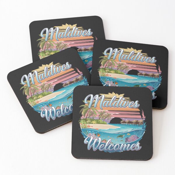 Item preview, Maldives Welcomes Flag Map Atolls, turquoise water designed and sold by AnimalsDH305.