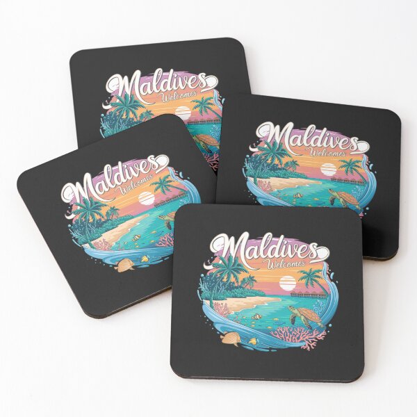 Item preview, Maldives Welcomes Flag Map Atolls, turquoise water designed and sold by AnimalsDH305.