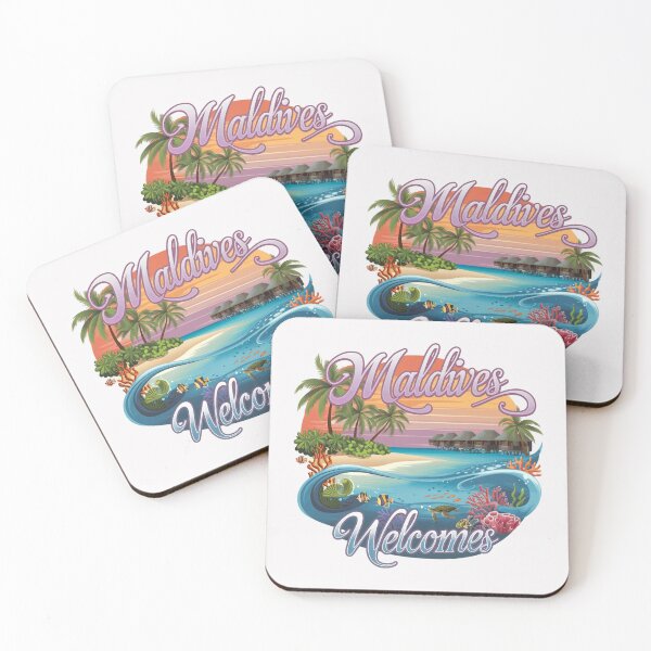 Item preview, Maldives Welcomes Flag Map Atolls, turquoise water designed and sold by AnimalsDH305.