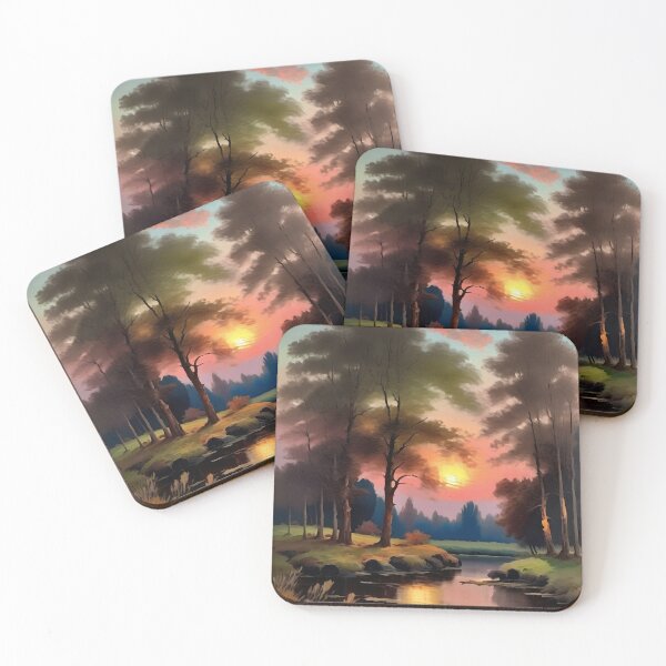 Item preview, Vintage Impressionist Landscape: Forest Lake in Spring | Impressionism | Landscape Artwork designed and sold by UnhingedBird.