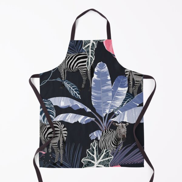 Item preview, Tropical floral abstract blue violet leaves and plants, zebra wildlife animal floral seamless pattern. designed and sold by MatyKotiv.