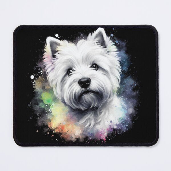 Item preview, Cute Colorful White West Highland Terrier Westie Watercolor Portrait designed and sold by MaedK.