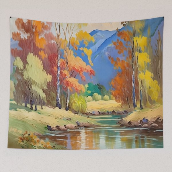 Item preview, Vintage Impressionist Landscape: Forest River in Late Summer | Impressionism | Landscape Artwork designed and sold by UnhingedBird.