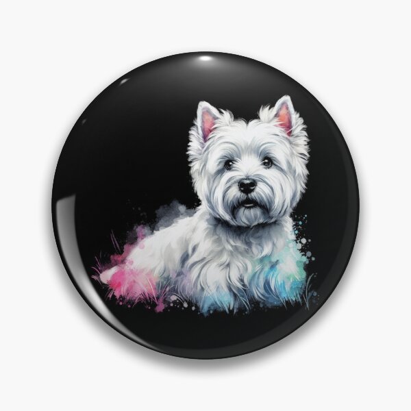 Item preview, Cute Colorful White West Highland Terrier Westie Watercolor Portrait designed and sold by MaedK.