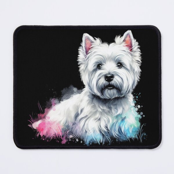 Item preview, Cute Colorful White West Highland Terrier Westie Watercolor Portrait designed and sold by MaedK.