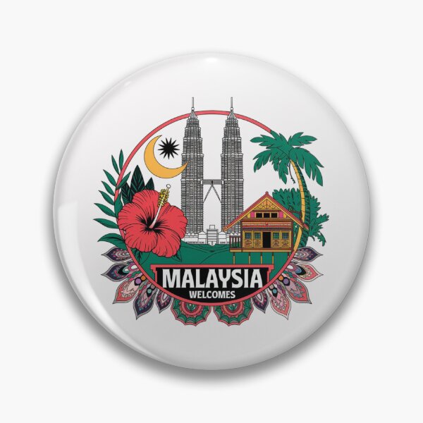 Item preview, Malaysia Welcomes Flag Map Kuala Lumpur, towers , Penang designed and sold by AnimalsDH305.