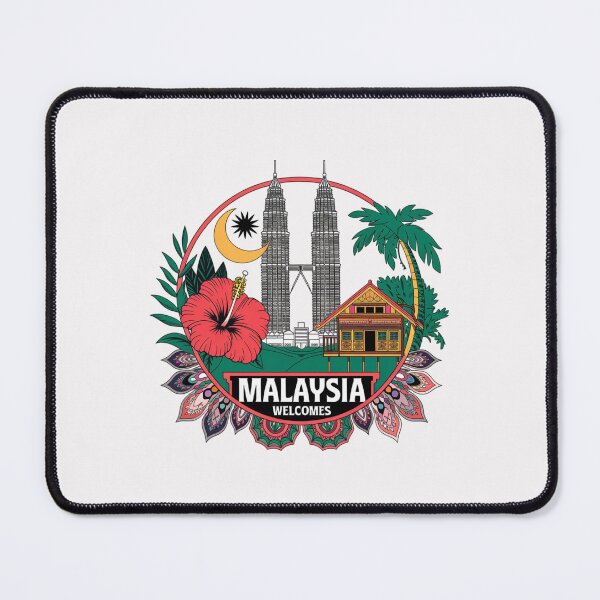 Item preview, Malaysia Welcomes Flag Map Kuala Lumpur, towers , Penang designed and sold by AnimalsDH305.
