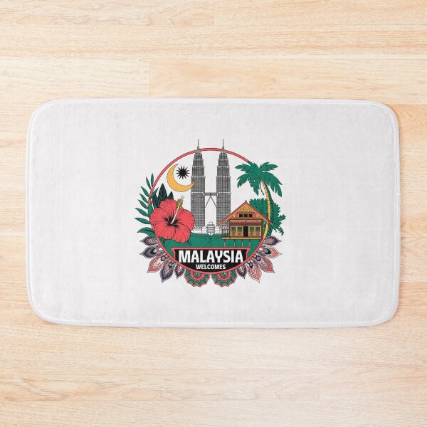 Item preview, Malaysia Welcomes Flag Map Kuala Lumpur, towers , Penang designed and sold by AnimalsDH305.