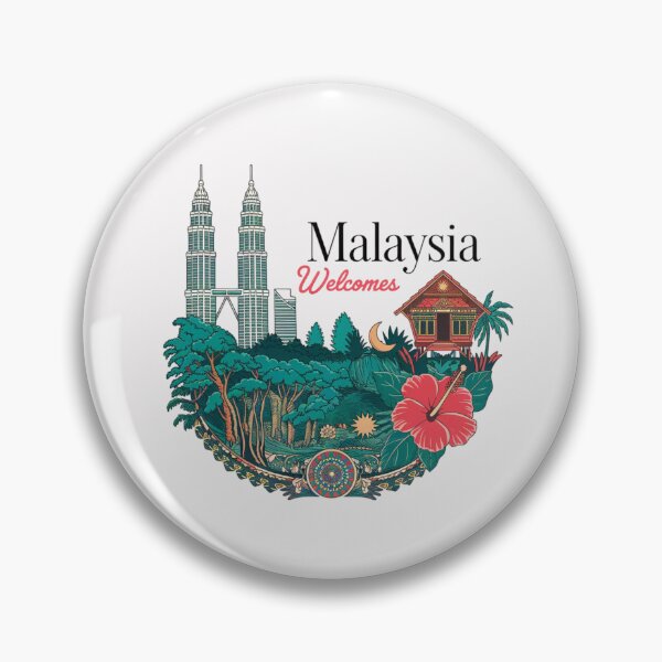 Item preview, Malaysia Welcomes Flag Map Kuala Lumpur, towers , Penang designed and sold by AnimalsDH305.