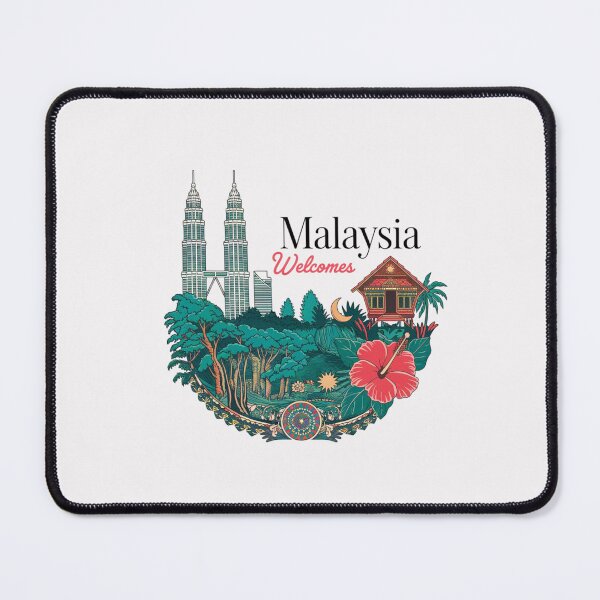 Item preview, Malaysia Welcomes Flag Map Kuala Lumpur, towers , Penang designed and sold by AnimalsDH305.