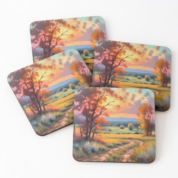 Item preview, Vintage Impressionist Landscape: Countryside Path in Late Summer Sunset | Impressionism | Landscape Artwork designed and sold by UnhingedBird.