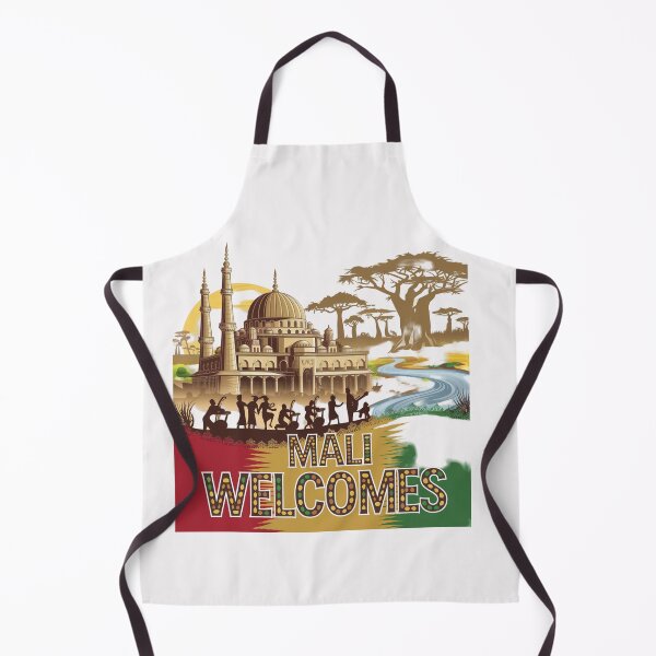 Item preview,  Mali Welcomes Flag Map Timbuktu, Bamako, Niger River designed and sold by AnimalsDH305.